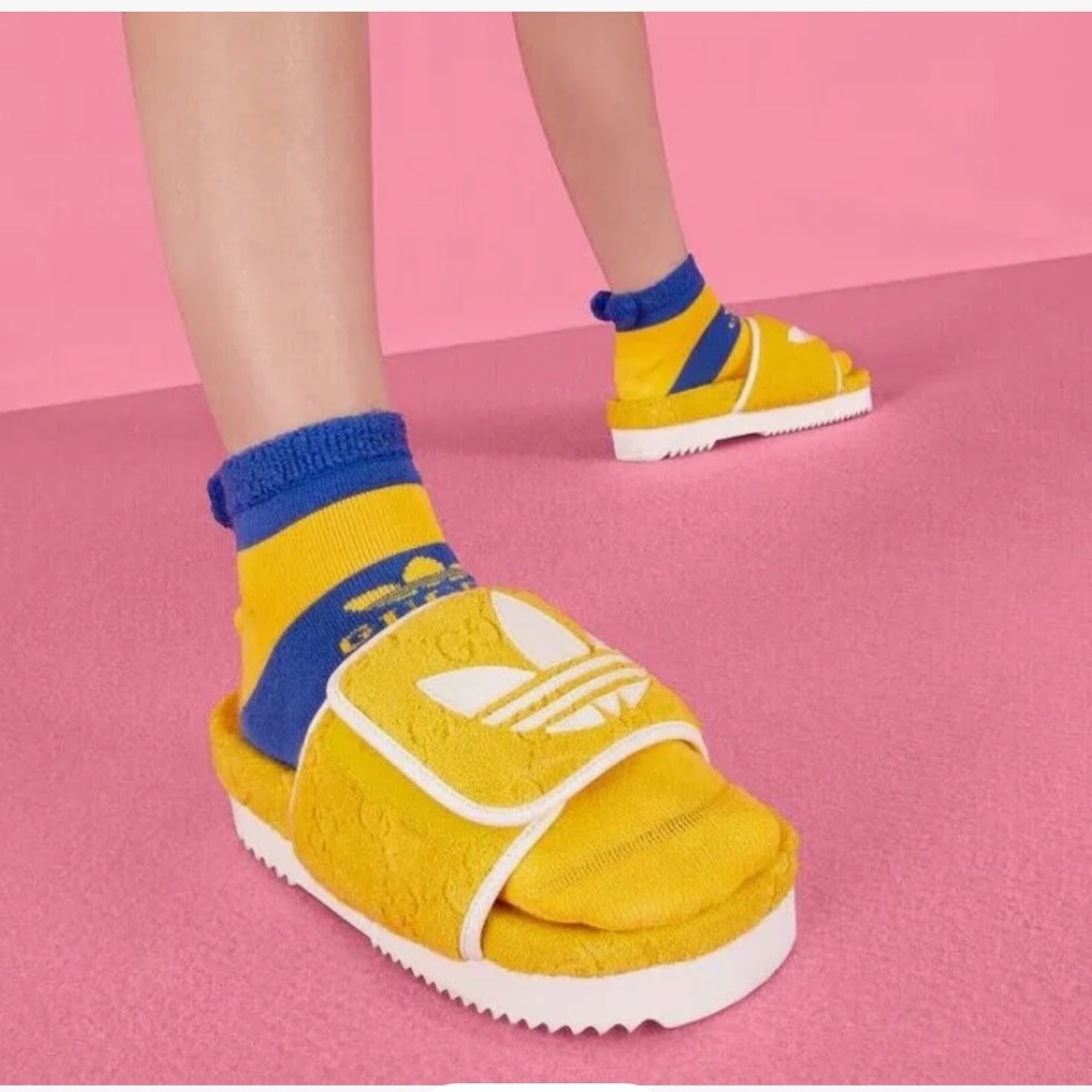 Gucci Addias Collab Yellow Slides